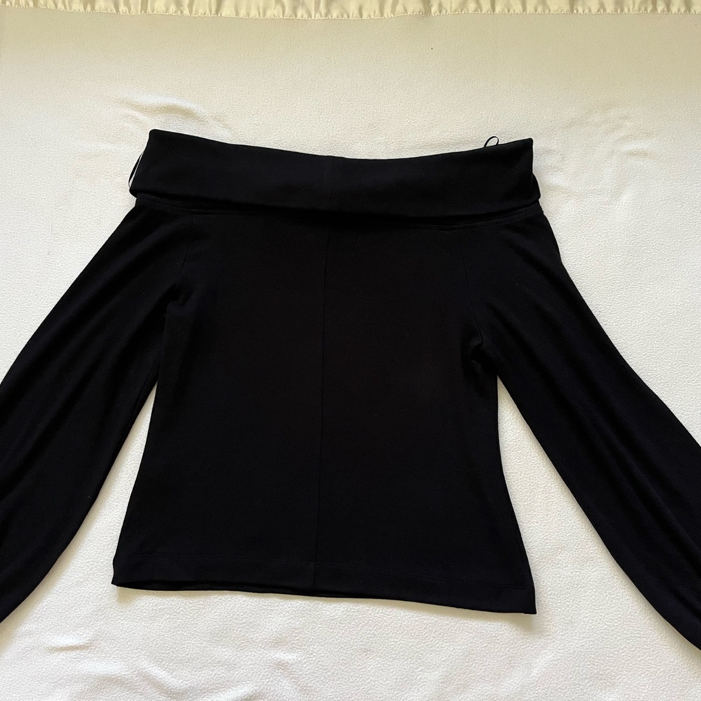 Black Banana Republic LUXE WOOL-BLEND OFF-SHOULDER TOP